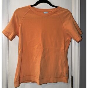 L.L. Bean  Cotton Tee Womens Small "Orange Creamsicle" Casual Wear EUC